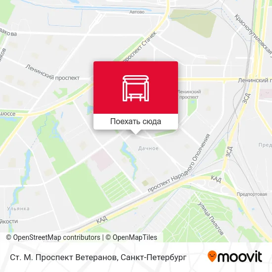Карта Ст. М. Проспект Ветеранов