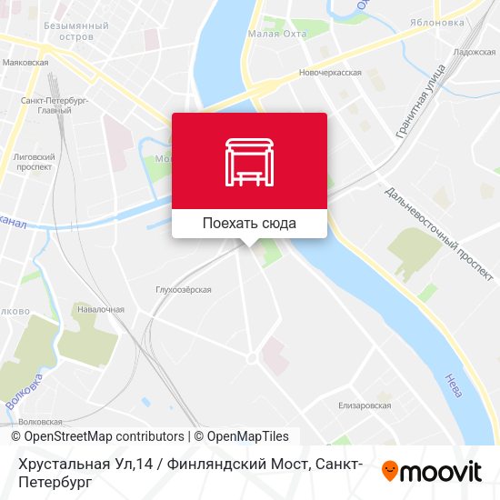 Карта Хрустальная Ул,14 / Финляндский Мост