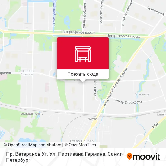 Карта Пр. Ветеранов,Уг. Ул. Партизана Германа
