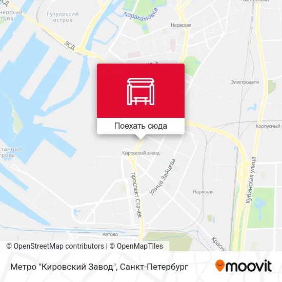 Карта Метро "Кировский Завод"