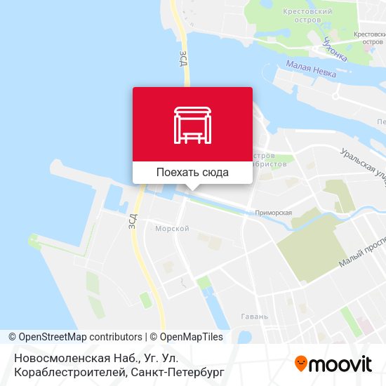 Карта Новосмоленская Наб., Уг. Ул. Кораблестроителей