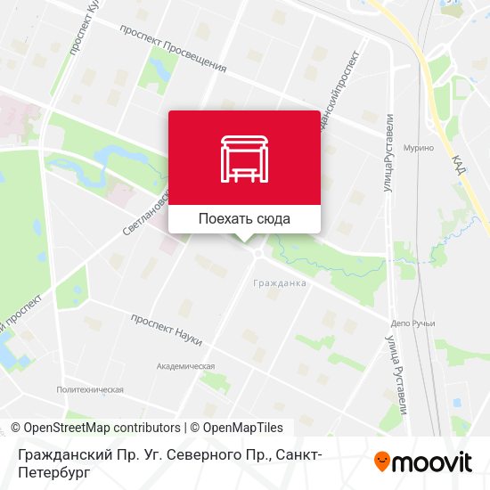 Карта Гражданский Пр. Уг. Северного Пр.