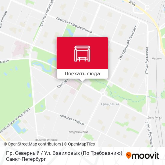 Карта Пр. Северный / Ул. Вавиловых (По Требованию)