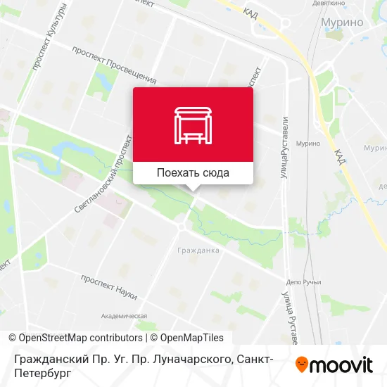Карта Гражданский Пр. Уг. Пр. Луначарского