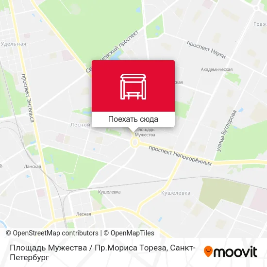 Карта Площадь Мужества / Пр.Мориса Тореза