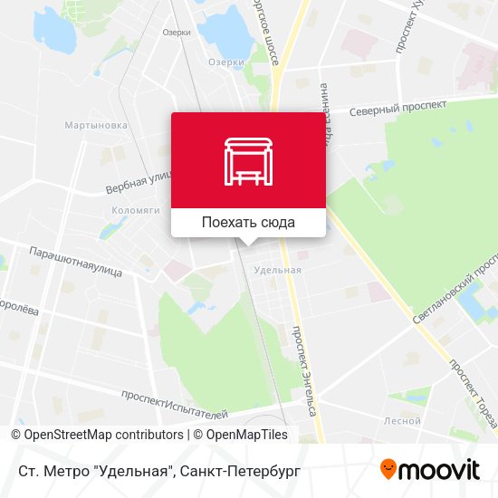 Карта Ст. Метро "Удельная"