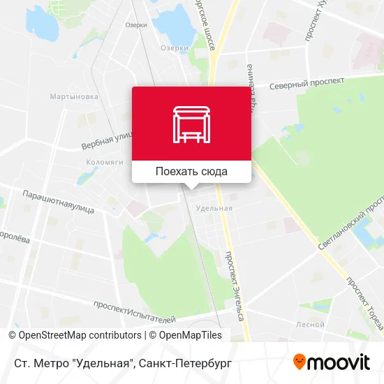 Карта Ст. Метро "Удельная"