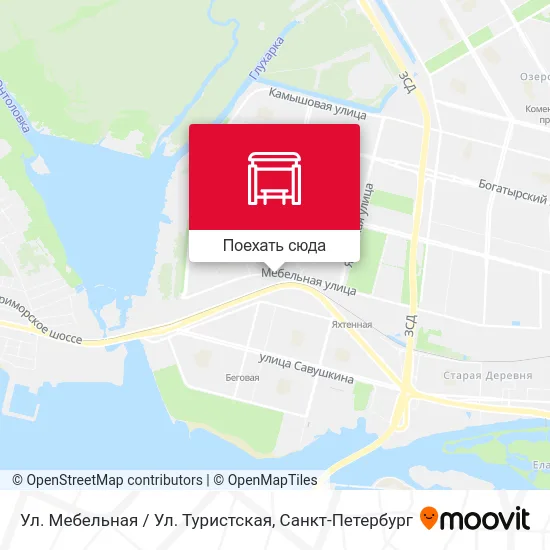 Карта Ул. Мебельная / Ул. Туристская