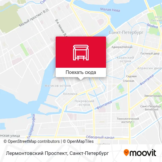 Карта Лермонтовский Проспект