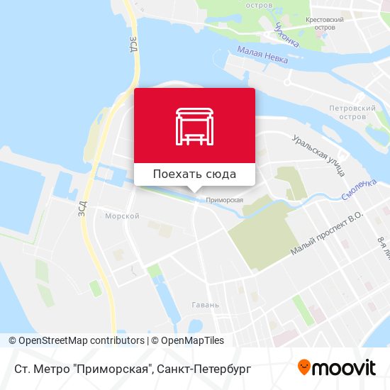 Карта Ст. Метро "Приморская"