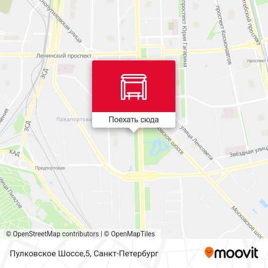 Карта Пулковское Шоссе,5