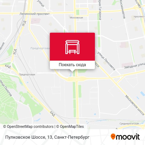 Карта Пулковское Шоссе, 13