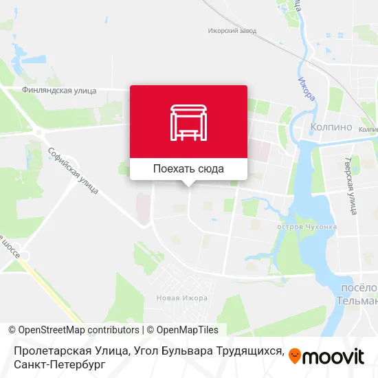 Карта Пролетарская Улица, Угол Бульвара Трудящихся