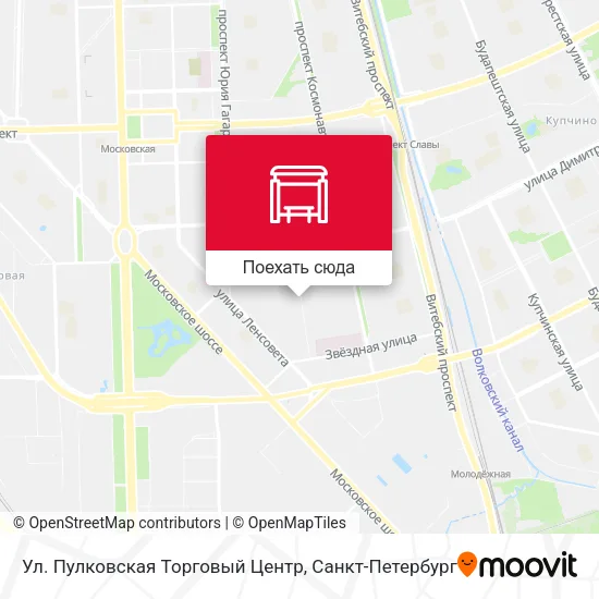 Карта Ул. Пулковская Торговый Центр