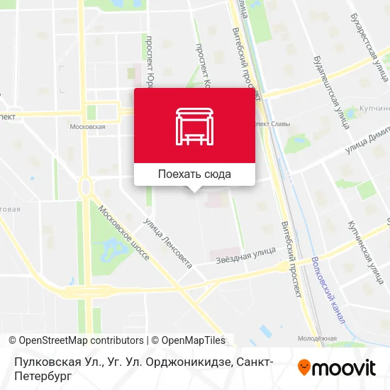 Карта Пулковская Ул., Уг. Ул. Орджоникидзе