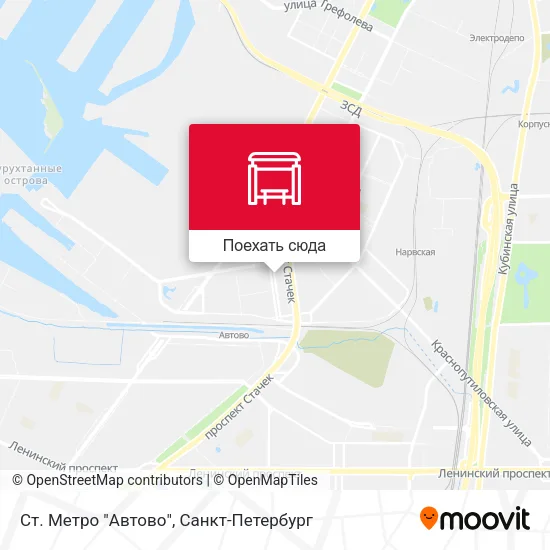 Карта Ст. Метро "Автово"