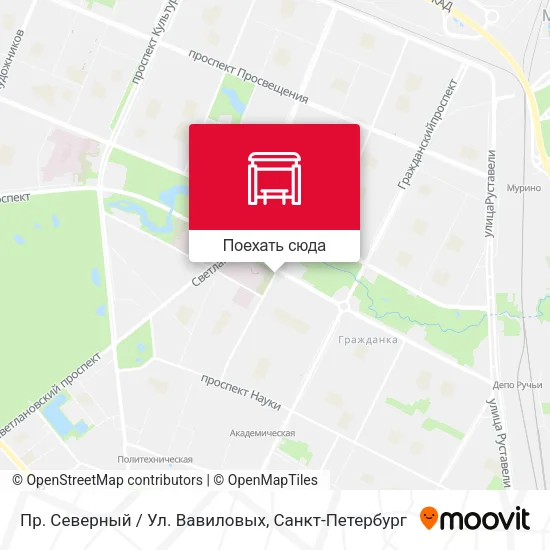 Карта Пр. Северный / Ул. Вавиловых