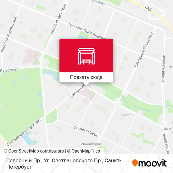 Карта Северный Пр., Уг. Светлановского Пр.