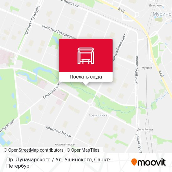 Карта Пр. Луначарского / Ул. Ушинского