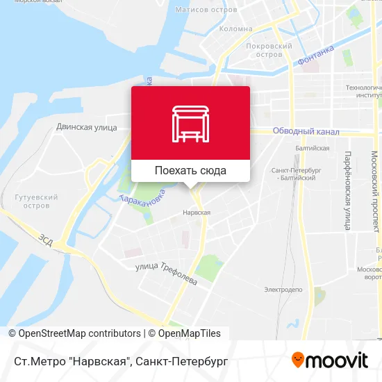 Карта Ст.Метро "Нарвская"