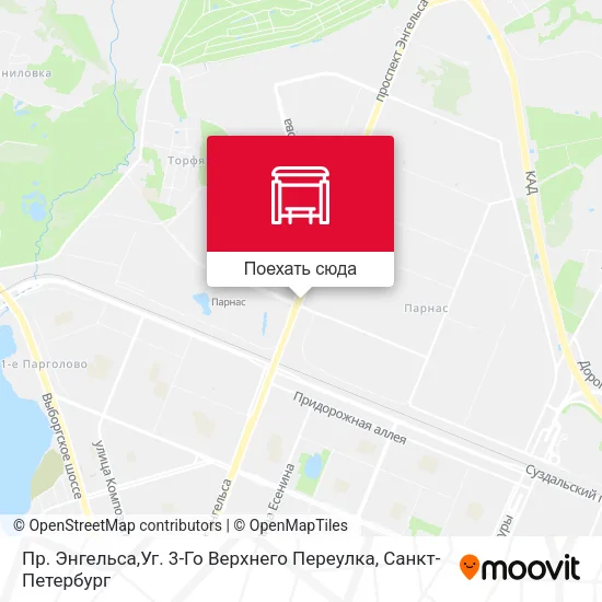 Карта Пр. Энгельса,Уг. 3-Го Верхнего Переулка
