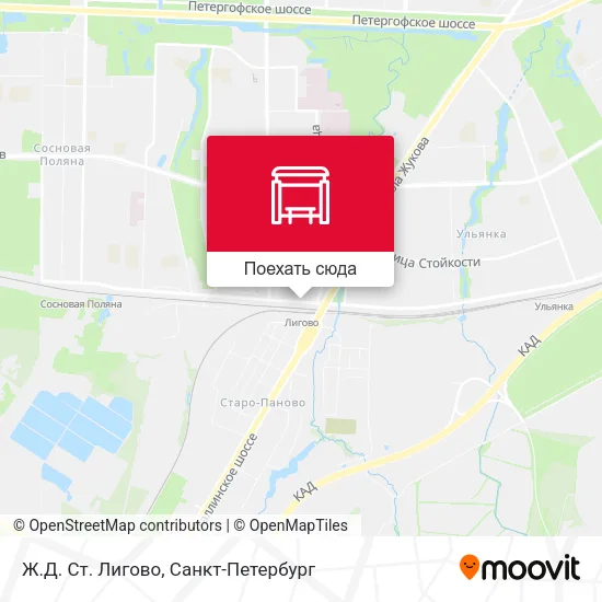 Карта Ж.Д.  Ст. Лигово
