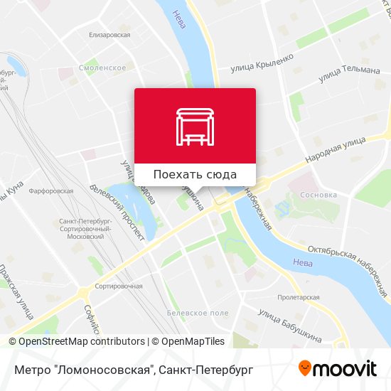 Карта Метро "Ломоносовская"