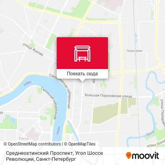 Карта Среднеохтинский Проспект, Угол Шоссе Революции