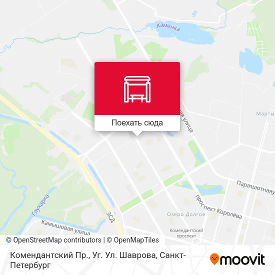 Карта Комендантский Пр., Уг. Ул. Шаврова
