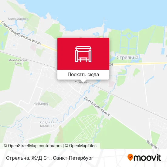 Карта Стрельна, Ж/Д Ст.