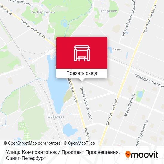 Карта Улица Композиторов / Проспект Просвещения