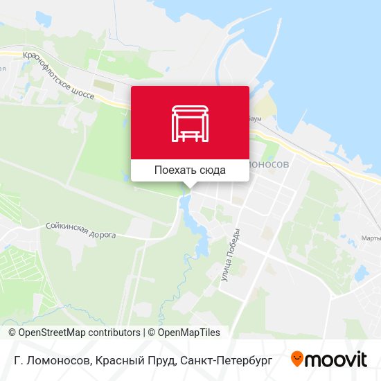 Карта Г. Ломоносов, Красный Пруд