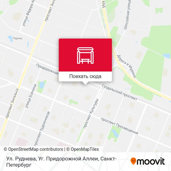 Карта Ул. Руднева, Уг. Придорожной Аллеи