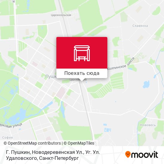 Карта Г. Пушкин, Новодеревенская Ул., Уг. Ул. Удаловского