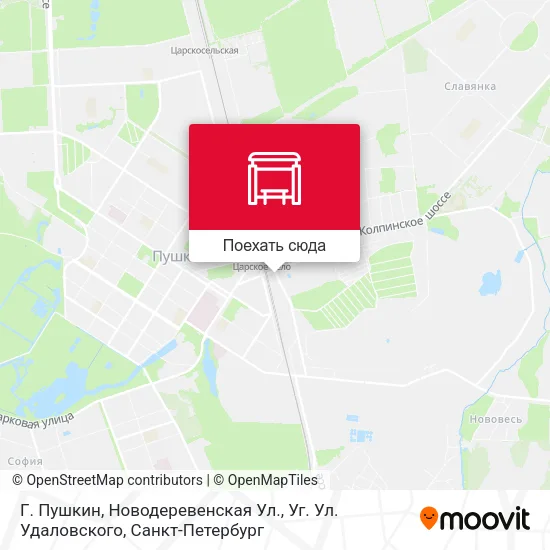 Карта Г. Пушкин, Новодеревенская Ул., Уг. Ул. Удаловского