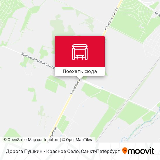 Карта Дорога Пушкин - Красное Село