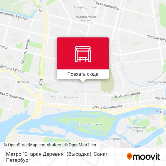 Карта Метро "Старая Деревня" (Высадка)