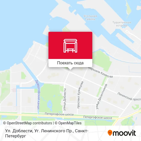 Карта Ул. Доблести, Уг. Ленинского Пр.