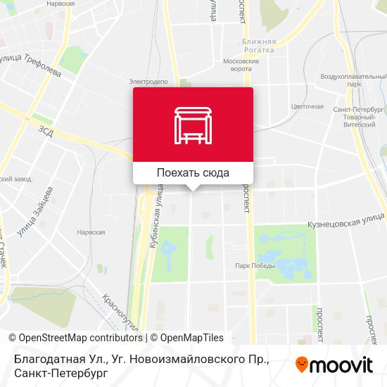 Карта Благодатная Ул., Уг. Новоизмайловского Пр.