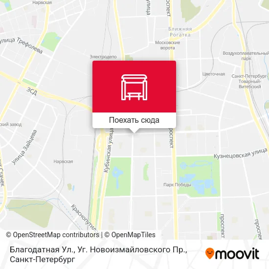 Карта Благодатная Ул., Уг. Новоизмайловского Пр.