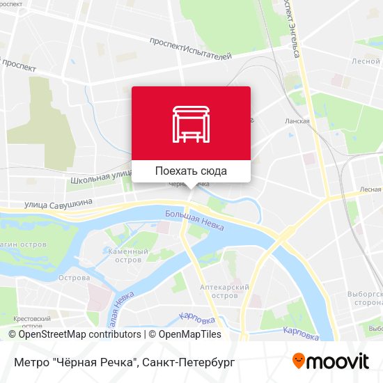 Карта Метро "Чёрная Речка"
