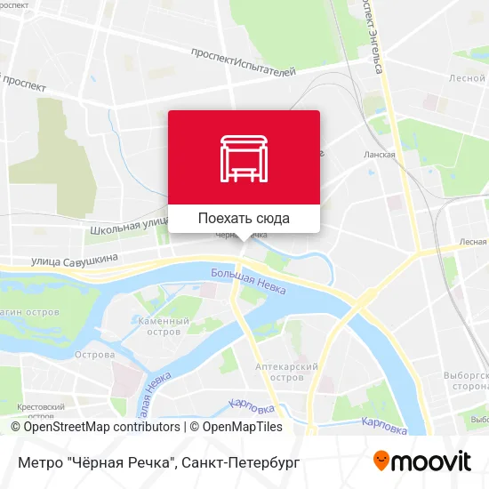 Карта Метро "Чёрная Речка"