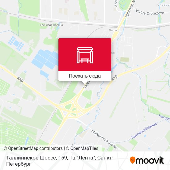 Карта Таллиннское Шоссе, 159, Тц "Лента"