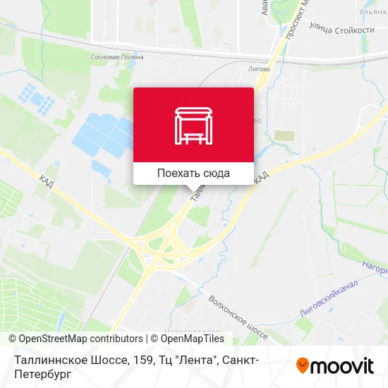Карта Таллиннское Шоссе, 159, Тц "Лента"