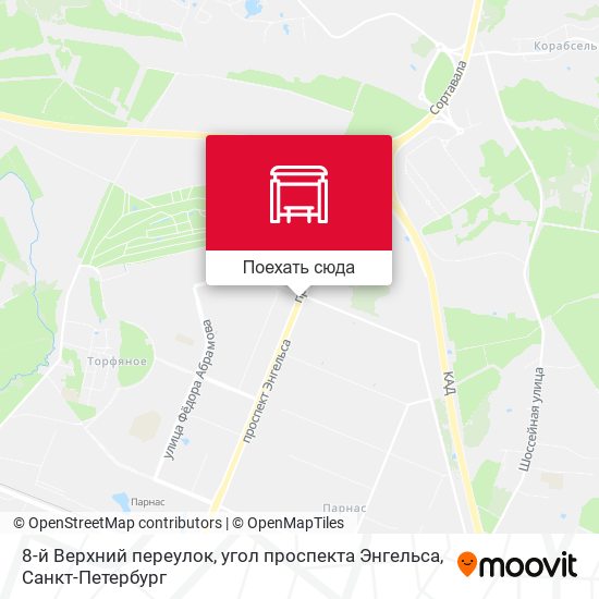Карта 8-й Верхний переулок, угол проспекта Энгельса