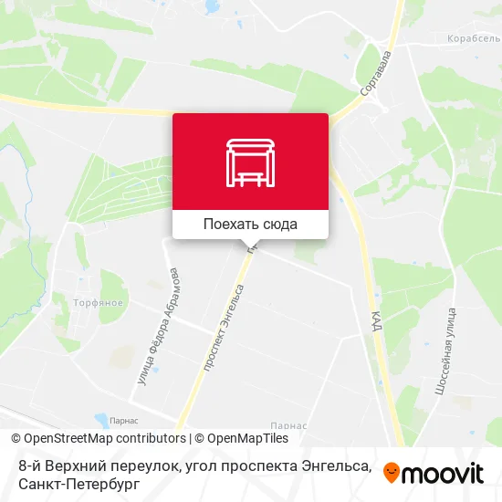 Карта 8-й Верхний переулок, угол проспекта Энгельса