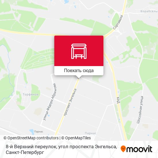 Карта 8-й Верхний переулок, угол проспекта Энгельса
