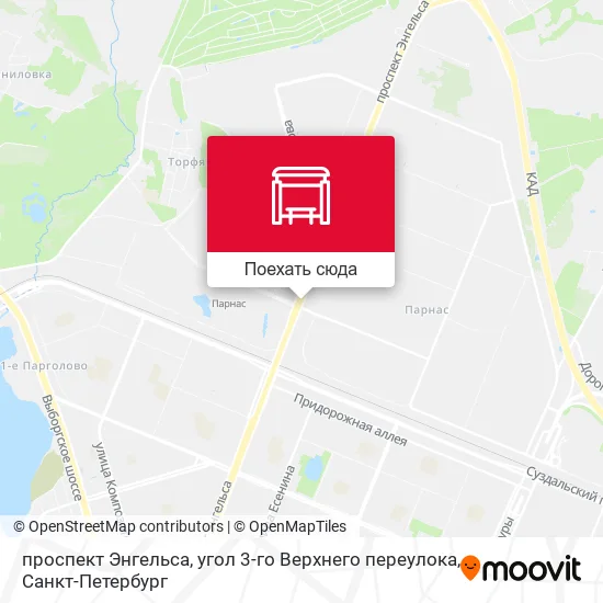 Карта проспект Энгельса, угол 3-го Верхнего переулока