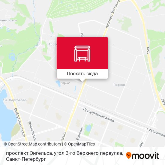 Карта проспект Энгельса, угол 3-го Верхнего переулка