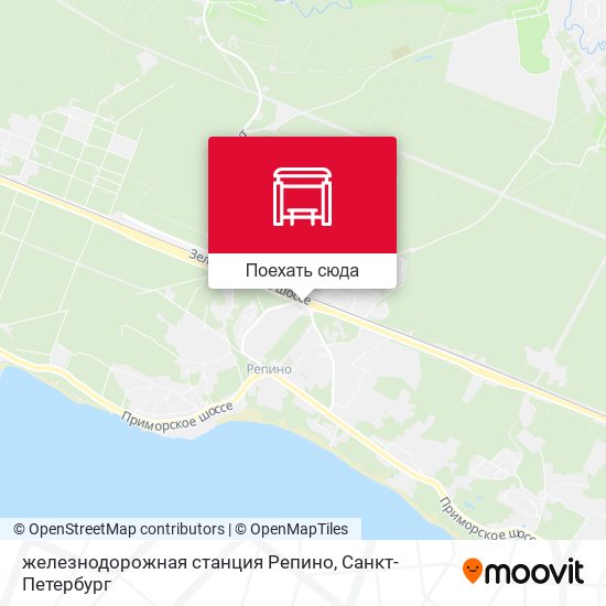 Карта железнодорожная станция Репино